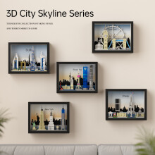 (759pcs,no box)Creative City Architecture Building Blocks Model Micro Particle Skyline Streetscape MOC