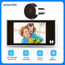 (Kamera z wizjerem) Awapow 3,5-calowy dzwonek do drzwi z wizjerem, cyfrowa kamera do drzwi, 120 LCD,