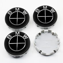 (4 szt. 68 mm kołpak, BMW All Black) 1/4/7 szt. 82 mm 74 mm 45 mm logo samochodowe przód tył piasta