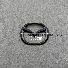 (Tył 10,5 cm, Jasnoczarny) Jasnoczarny emblemat na przednią klapę samochodu Mazda 2 Mazda2 3D Naklejka