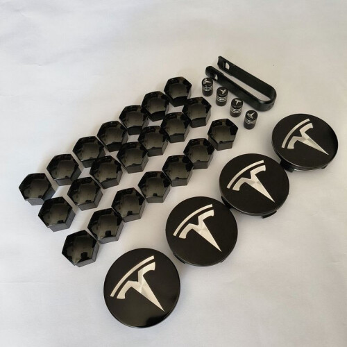 (29 GlossBlackSilver, Ηπειρωτική Κίνα) 4PCS 25PCS 29PCS 56MM 57MM Για Tesla Model3 ModelY Ματ Μαύρο