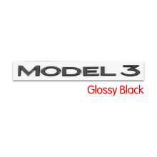 (MODEL 3 Glanzend Zwart) 3D ABS Chroom Rode Lijn Zwart Logo DUAL MOTOR Embleem Letters Auto Styling