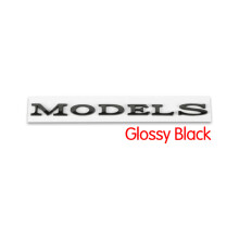 (MODEL S Glanzend Zwart) 3D ABS Chroom Rode Lijn Zwart Logo DUAL MOTOR Embleem Letters Auto Styling
