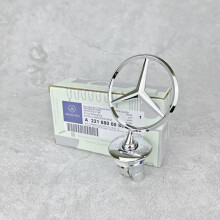 (1 stuk zilver) 1 stuk 44 mm motorkap embleem voor Mercedes Benz AMG W204 W205