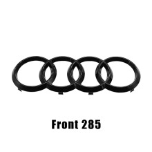 (Glanzend zwart 285 mm) 4-ringslogo ABS zwart auto motorkap grille embleem achterklep badge sticker