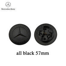 (volledig zwart 57 mm) 1 stuk autologo, metalen plat embleem voor de motorkap, accessoires voor Mercedes