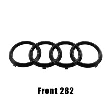 (Glanzend zwart 282 mm) ABS 4-ring logo 285 mm 202 mm Auto motorkap Voorgrill Achterklep Embleem Sticker
