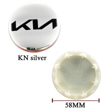 (58mm KN Zilver) 4 stuks 58mm wieldop met logo voor Kia Serato Sportage Freddy K2 K3 K5 Smart