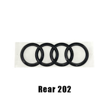 (Glanzend zwart 202 mm) ABS 4-ring logo 285 mm 202 mm Auto motorkap Voorgrill Achterklep Embleem Sticker