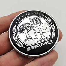 (Zilveren boom 57 mm) 57 mm ABS platte motorkap logo AMG stickers embleem badge voor Mercedes Benz W204