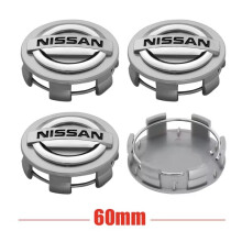 (Silver 60MM)4Pcs Car Wheel Center Hub Cap Tire Rim Cover Decoration Accessories For Nissan Qashqai