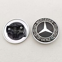 (New Black 57mm)57mm Car Front Star Hood Emblem Cover Bdage Bonnet Logo Mercedes Benz W203 W204 W212
