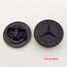 (Glossy Black 57mm)57mm Car Front Star Hood Emblem Cover Bdage Bonnet Logo Mercedes Benz W203 W204 W212