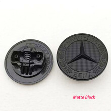 (Matte Black 57mm)57mm Car Front Star Hood Emblem Cover Bdage Bonnet Logo For Mercedes Benz W203 W204