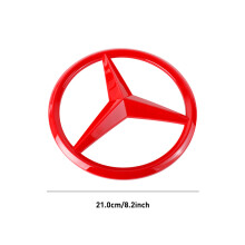 (red-21cm)1pc 188mm/210mm ABS Car Front Grille Badge Decal Cover Emblem For Benz W204 W205 W210 W211