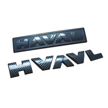 (2Pcs Carbon Fiber)For Haval H6 PHEV H6 Fuel 2024 Black Logo Emblems Front Grill Rear Trunk Tailgate