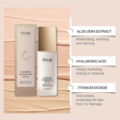 Hoygi concealer liquid foundation is light, matt, mild, moisturizing, transparent, soothing 2