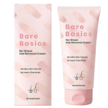Bare Basics No Shave Hair Removal Cream for Sensitive Skin 150g Fast Gentle Depilatory for Soft Smooth Skin