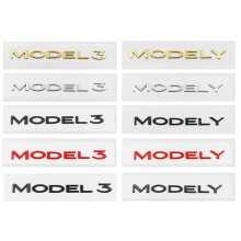 (A,model 3 gold)Original 3D ABS Letters Logo For Tesla MODEL 3 Y Car Rear Tailgate Trunk Emblem Badge