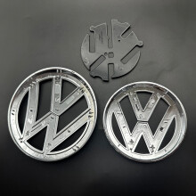 (Front and rear)138mm Chrome Fit for VW Golf MK7 2013-2017 Front Grill Cover + 110mm Rear Trunk Lid