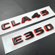 (black red,E260)New Style ABS Black Red Letters Car Rear Trunk Badge CLA45 W117 C117 Emblem Logo Sticker