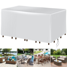 (Ασημί, 350x188x71cm) Κάλυμμα σετ επίπλων βεράντας βαρέως τύπου για εξωτερικό καναπέ