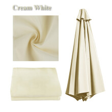 (Blanc crème, 2,7 m pour 6 baleines) Toile de rechange imperméable pour parasol de jardin, pare-soleil