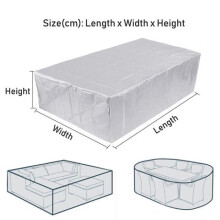 (srebrny, 123X61X72cm) Wszechstronna wodoodporna plandeka, odpowiednia na sofę, stół, okrągły stół,