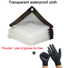 (tarpaulin,3x4m)Thickened transparent PE film tarpaulin, garden waterproof plant coverage, Patio rainproof