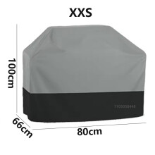 (grey 66x80x100cm)Black gray outdoor waterproof barbecue cover garden heavy-duty furniture cover cloth