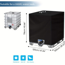 (black,ordinary)Black Outdoor Oxford Cloth Water Tank Cover, Sunproof, Windproof Sandproof and Leaf-proof,