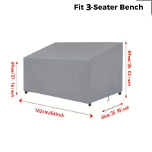 (163x66x89cmsilver)1pc Heavy Duty Outdoor Furniture Cover Garden Couch 2 3 4 Seater Bench Seat Cover