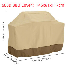 (600D 145x61x117cm)600D Outdoor BBQ Grill Cover Waterproof Dust Rain Heavy-Duty Oven Cover Beige BBQ
