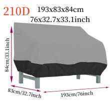 (210D 193x83x84cm)Outdoor Multi Person Chair Covers,Waterproof,Benchs Set Cover Sectional Sofa Set Cover,Garden