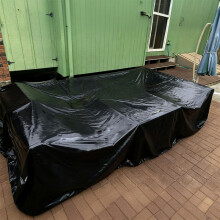 (zwart, 160x220cm-norm) PVC tuinmeubelhoes, zonwerend, regenbestendig, stofwerend, beschermhoes voor