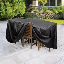 (200x220cm-norm) Puur zwarte PVC waterdichte tuinstoelhoes, regenbestendig, stofbestendig en slijtvast.