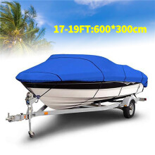 (17-19Ft)Heavy Duty Fishing Ski Boat Cover for V-Hull Waterproof Sunproof UV Protector Boat Mooring