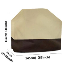 (420D 145x61x117cm)420D Oxford Cloth Outdoor BBQ Cover Waterproof Oven Cover Anti-Dust Beige Grill Cover