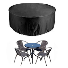 (black,280x110cm)Garden Patio Round Table Protective Cover - Oxford Cloth, Outdoor Dustproof Rainproof