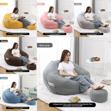 (Blue,100*110cm)Großer Sitz Sitz Sitzsack Bequem Faul Sofa Stuhl Leinen Liege Couch Tatami Geschenk