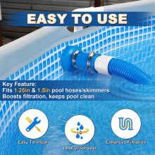 Adaptador universal para manguera de aspiradora de piscina, conexión rápida para mangueras de skimmer