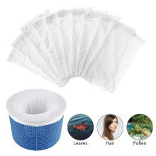 (10 unidades blancas) Calcetines para skimmer de piscina, red de filtro para skimmer, calcetines de