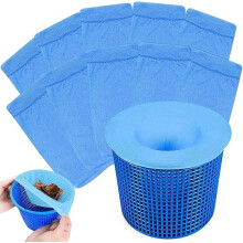 (10 unidades azules) Calcetines para skimmer de piscina, red de filtro para skimmer, calcetines de nailon