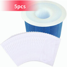 (5 unidades - Blanco) Calcetines de nailon para filtros de piscina para skimmers y cestas de skimmer