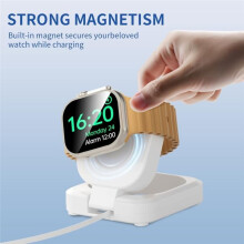 Portable Magnetic Charging Dock for IWatch,Foldable Wireless Charger Stand with Retractable Cable for Watch Black