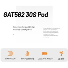 GAT562 30S Pod för Meshtastic LoRa-Modul NRF52840 SX1262 L76K GPS med 2000mAh 30dBm LoRa-Radionod med Hölje 433MHz