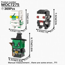 (MOC7275) MOOXI Nowe gry z horrorów na Halloween BrickHeadzed dla dzieci, zabawka MOC Brick Gift, model