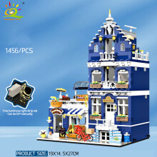 (έχει ΦΩΣ ΧΩΡΙΣ ΚΟΥΤΙ, ΑΡ. 2) HUIQIBAO Toys MOC City Corner Coffee Shop Αρχιτεκτονικό Στυλ Street View