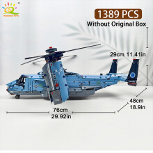 (geen doos, GEEN DOOS) HUIQIBAO MOC 1389PCS V-22 Tiltrotor Vliegtuig Helikopter Bouwblokken Kinderen