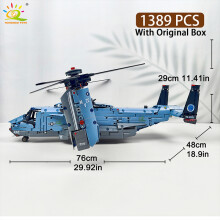 (pudełko, BRAK PUDEŁKA) HUIQIBAO MOC 1389PCS V-22 Tiltrotor Samolot Śmigłowiec Klocki konstrukcyjne